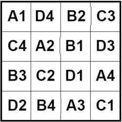 Пример заполнения сетки Головоломки Алфавит