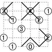 Пример решения головоломки Уклон (Gyakensen Naname) разгадать