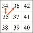 Правила Хідато - Числа повинні бути підключені по горизонталі, вертикалі або діагоналі