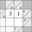 Правила Какуро - Сумма каждого горизонтального блока должна равняться ключу слева от его