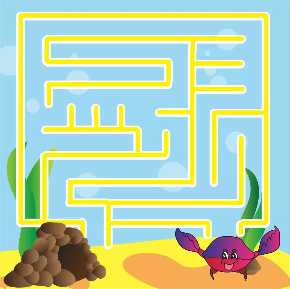 Maze for kids Crab