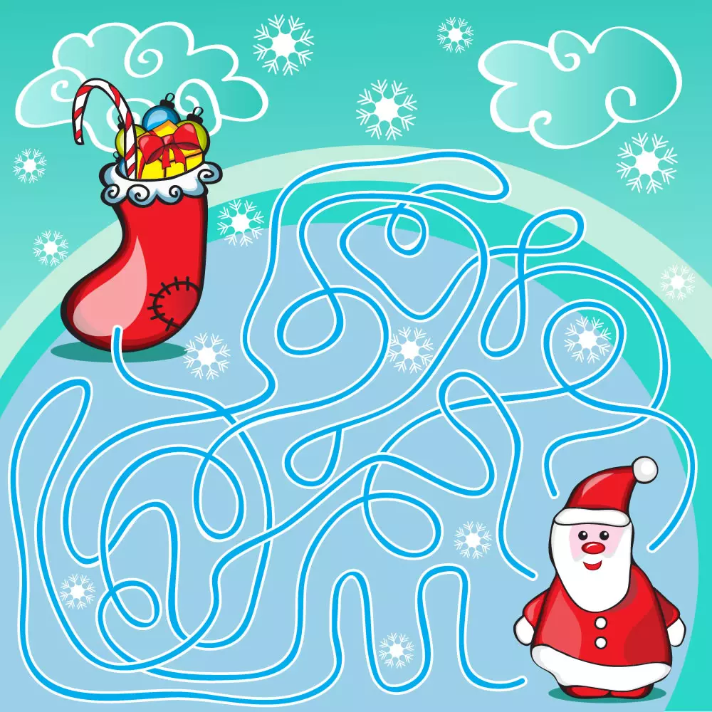 Maze for kids Santa Claus