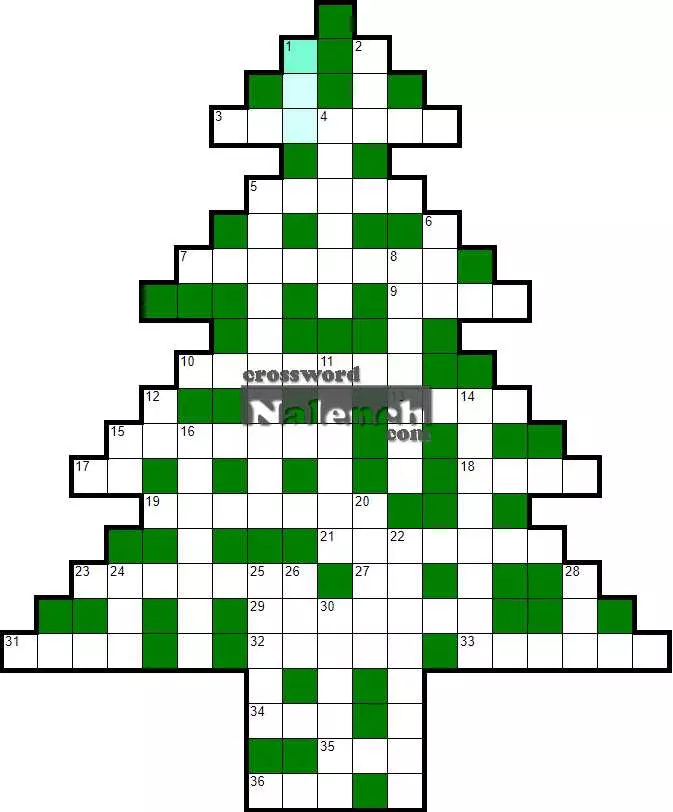 Разгадать Кроссворд 19x23 «Рождественская ёлка» онлайн