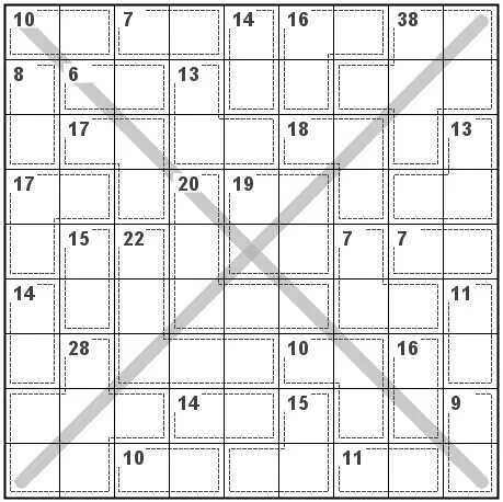 Розгадати Диагональная головоломка Сумдоку 2 онлайн