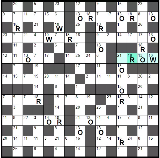 English Codeword «Row» разгадывать онлайн бесплатно