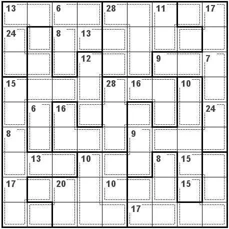 Irregular Killer Sudoku 9x9 6 разгадывать онлайн бесплатно