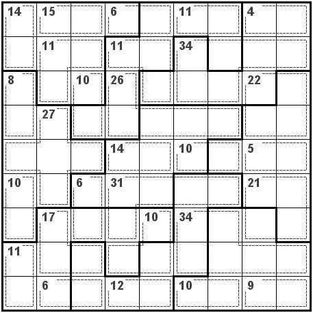 Irregular Killer Sudoku 9x9 8 разгадывать онлайн бесплатно